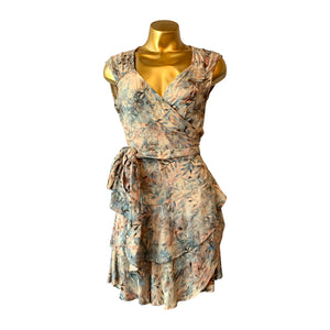 Annalise Batik Wrap Ruffle Mini Dress ...